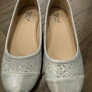 Silver Kids Dress Shoes by [Brand]